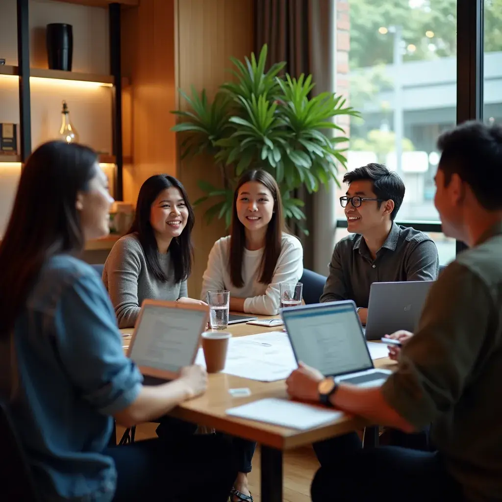 A business meeting where stakeholders discuss AI integration for efficiency.